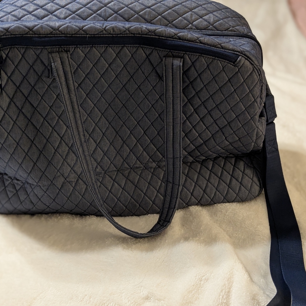 Vera Bradley Large Blue Quilted Duffel Bag Travel Essential
